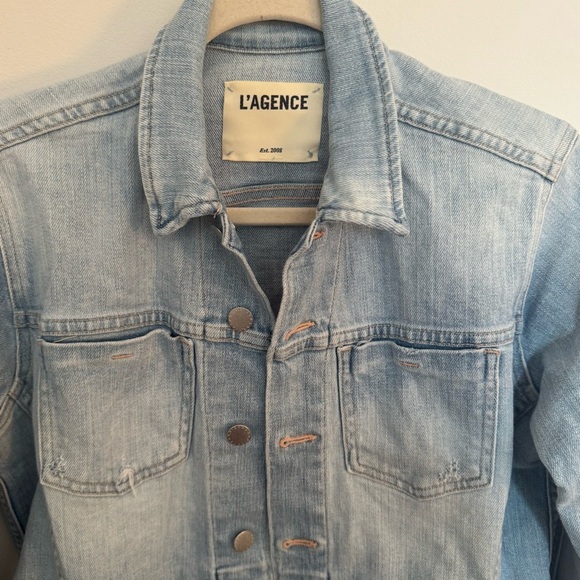 L’AGENCE Janelle denim cropped jacket - Picture 3 of 6